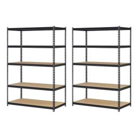 5 Shelf 4000 Lb. 48x18x72" Adjustable Storage Rack Shelves (2 Pack)