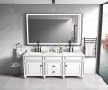 72*48 LED Lighted Bathroom Wall Mounted Mirror with High Lumen+Anti-Fog Separately Control