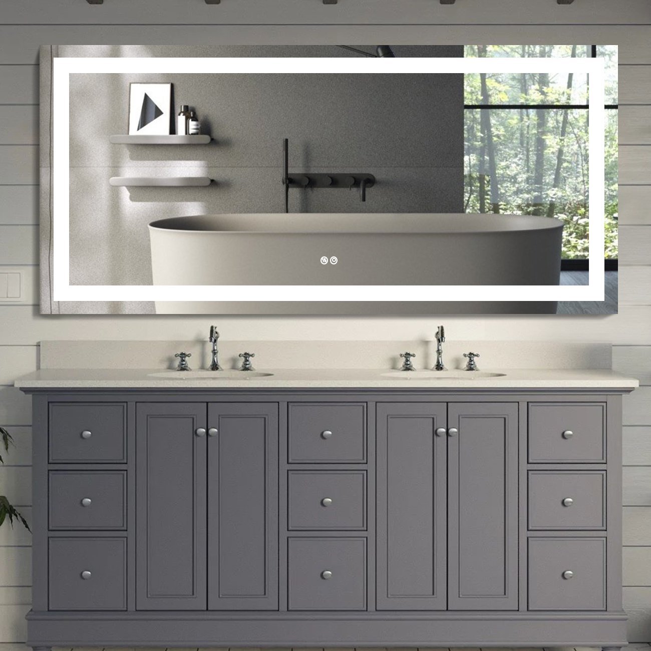 Frameless Rectangular LED Light Bathroom Vanity Mirror Frameless Rectangular LED Light Bathroom Vanity Mirror