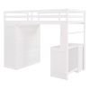 Twin size Loft Bed with Drawers,Desk,and Wardrobe