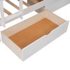 Twin Size Bunk Bed with a Loft Bed attached, with Two Drawers,Gray