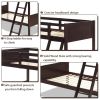 Wooden Twin Over Twin Bunk Beds with Ladder and Safety Rail