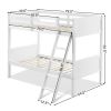 Wooden Twin Over Twin Bunk Beds with Ladder and Safety Rail
