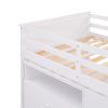 Loft Bed Low Study Twin Size Loft Bed With Storage Steps and Portable,Desk