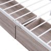 Full Size Metal Platform Bed Frame with  Four Drawers,Sockets and USB Ports ,Slat Support No Box Spring Needed