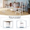 Farmhouse Wood Counter Height 5-Piece Dining Table Set with Drop Leaf, Kitchen Set with Wine Rack and Drawers for Small Places