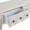 Rustic Entryway Console Table, 60" Long Sofa Table with two Different Size Drawers and Bottom Shelf for Storage