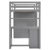 Twin size Loft Bed with Drawers,Desk,and Wardrobe
