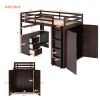 Twin size Loft Bed with Drawers,Desk,and Wardrobe