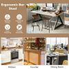 Table Benches Industrial Saddle Stool Bar Height Chair Bar Stool W/ Metal Frame