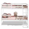 Wooden Twin Over Twin Bunk Beds with Ladder and Safety Rail