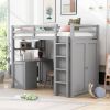 Twin size Loft Bed with Drawers,Desk,and Wardrobe