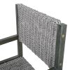 Acacia Wood And Rattan Outdoor Dining Table And Chairs For 6 People, Suitable For Courtyard,Patio, Balcony