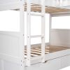 Twin Size Bunk Bed with a Loft Bed attached, with Two Drawers,Gray
